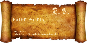 Reiff Vulfia névjegykártya